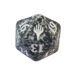 Magic D20 Spindown Dice - Black Planeswalker Symbol